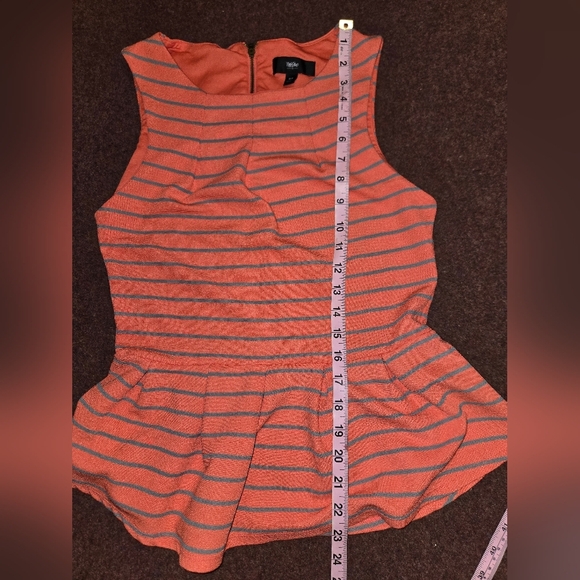 Mossimo Size Small Tangerine And Grey Peplum Sleeveless Top - Picture 9 of 9
